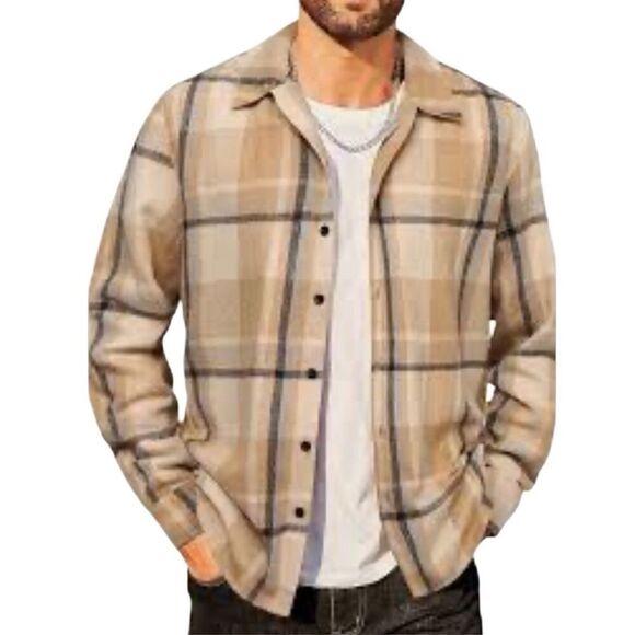 Coofandy men’s shacket plaid button down XXL - Picture 1 of 4
